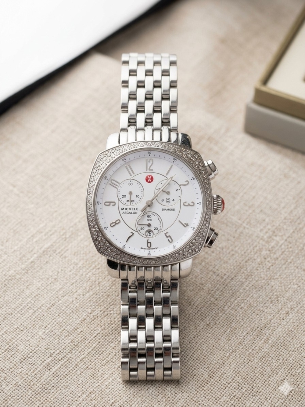MICHELE 0.78 Ct. Tw 168 Diamonds Watch / Stainless Steel/ Swiss Movement